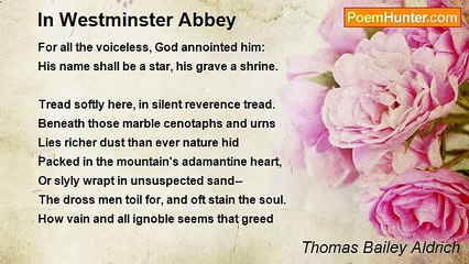 Thomas Bailey Aldrich - In Westminster Abbey