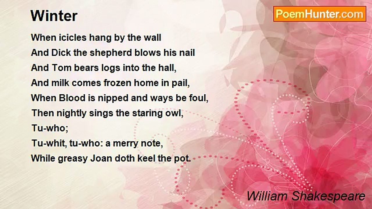 William Shakespeare - Winter