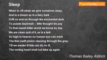 Thomas Bailey Aldrich - Sleep
