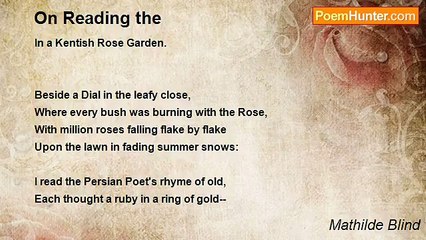 Mathilde Blind - On Reading the