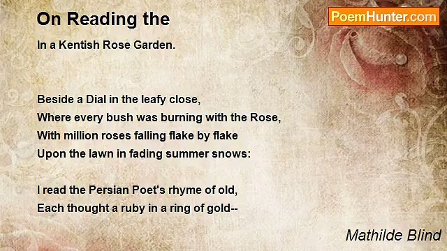 Mathilde Blind - On Reading the