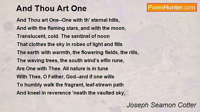 Joseph Seamon Cotter - And Thou Art One