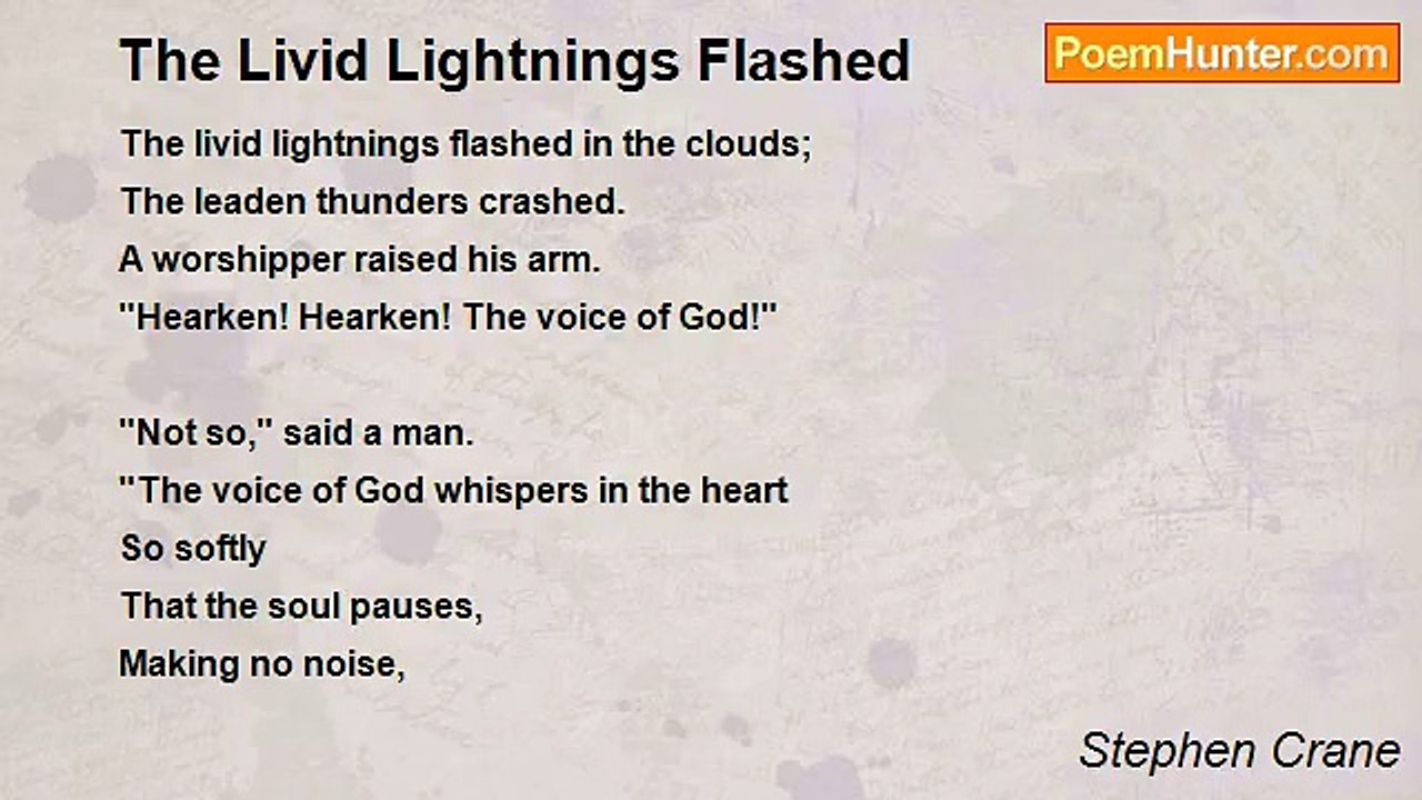 Stephen Crane - The Livid Lightnings Flashed