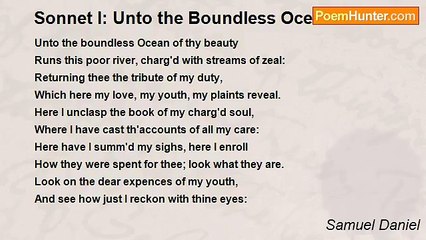 Samuel Daniel - Sonnet I: Unto the Boundless Ocean