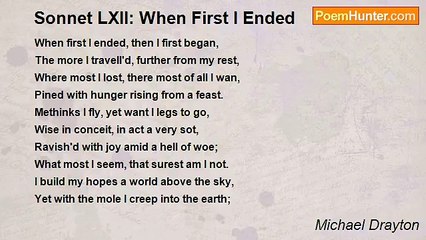 Michael Drayton - Sonnet LXII: When First I Ended
