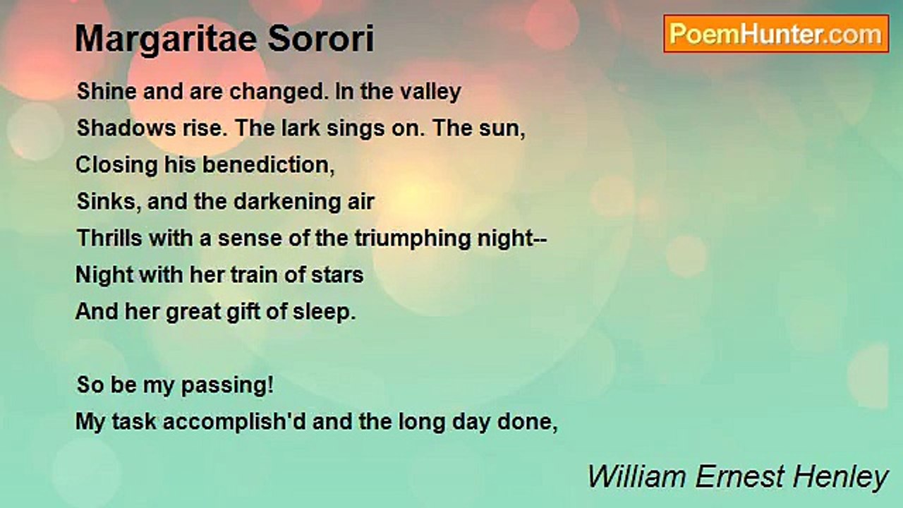 William Ernest Henley - Margaritae Sorori
