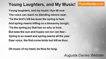 Augusta Davies Webster - Young Laughters, and My Music!