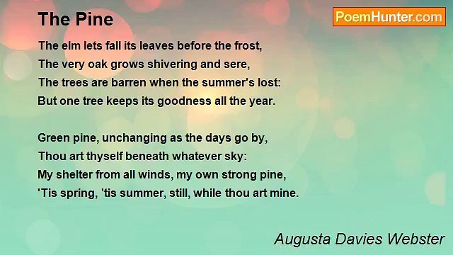 Augusta Davies Webster - The Pine