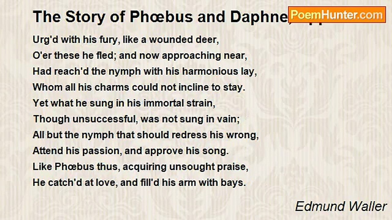 Edmund Waller - The Story of Phœbus and Daphne, Applied