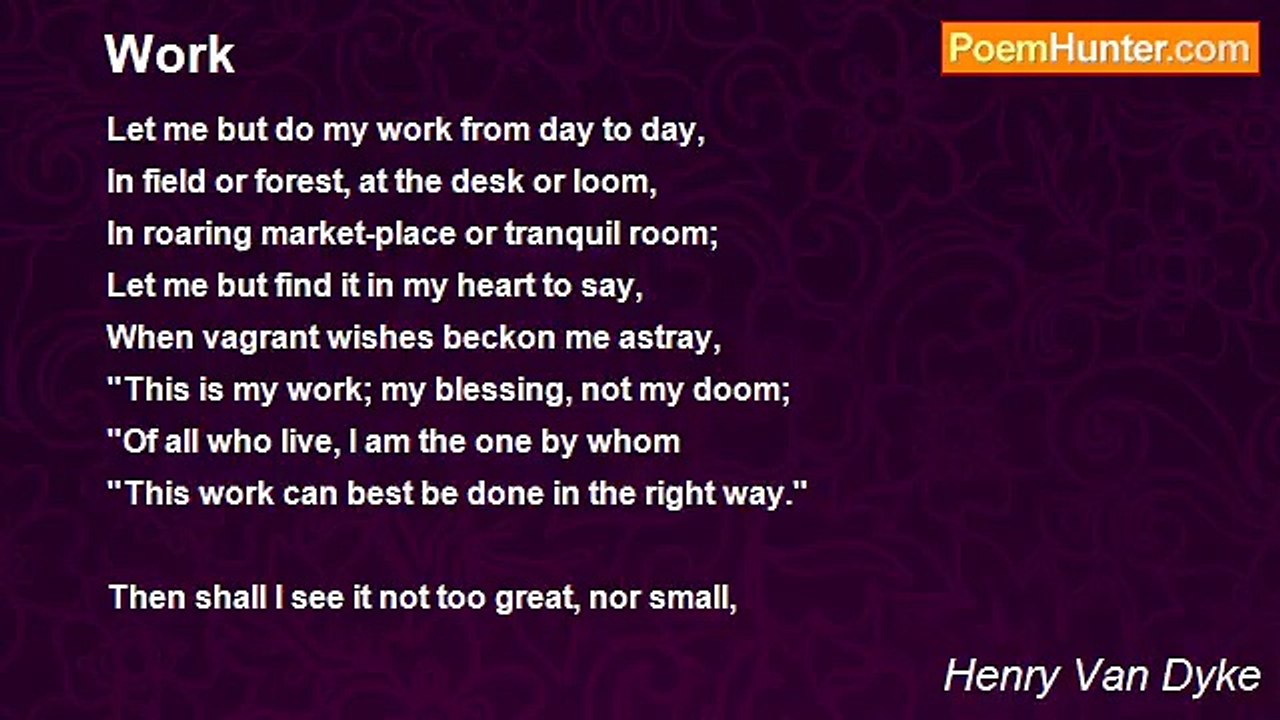 Henry Van Dyke - Work