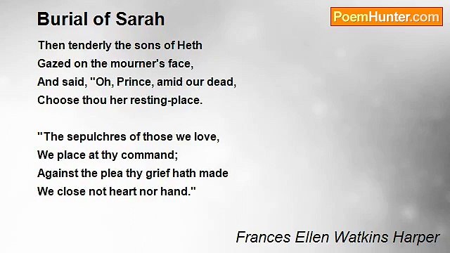 Frances Ellen Watkins Harper - Burial of Sarah