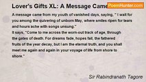 Sir Rabindranath Tagore - Lover's Gifts XL: A Message Came