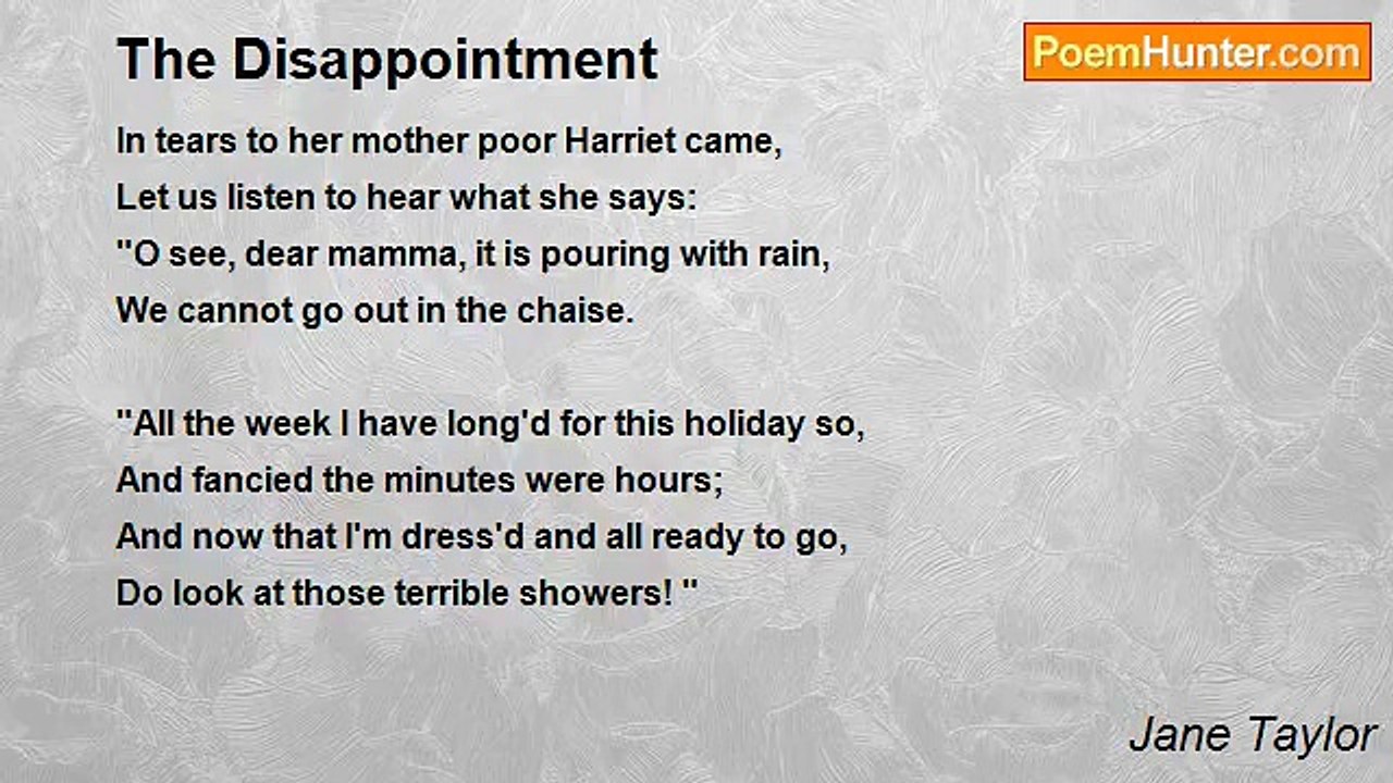 Jane Taylor - The Disappointment