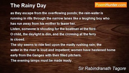 Sir Rabindranath Tagore - The Rainy Day