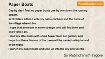 Sir Rabindranath Tagore - Paper Boats