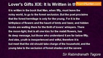 Sir Rabindranath Tagore - Lover's Gifts XIX: It Is Written in the Book