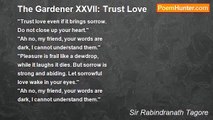 Sir Rabindranath Tagore - The Gardener XXVII: Trust Love