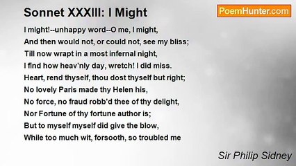 Sir Philip Sidney - Sonnet XXXIII: I Might