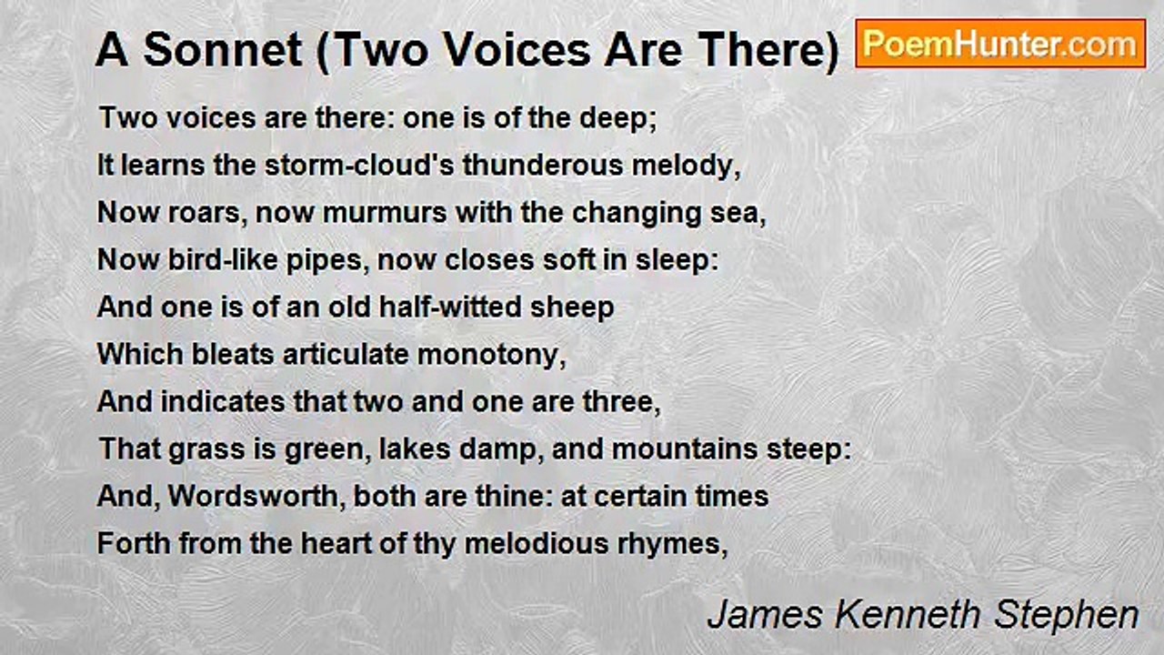 James Kenneth Stephen - A Sonnet (Two Voices Ar...