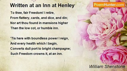 William Shenstone - Written at an Inn at Henley