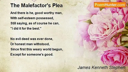 James Kenneth Stephen - The Malefactor's Plea