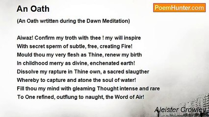 Aleister Crowley - An Oath