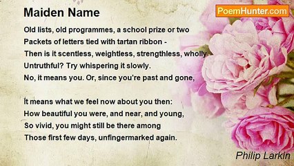 Philip Larkin - Maiden Name