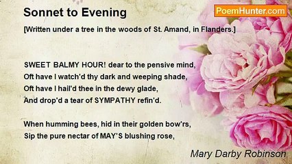 Mary Darby Robinson - Sonnet to Evening