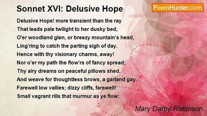 Mary Darby Robinson - Sonnet XVI: Delusive Hope