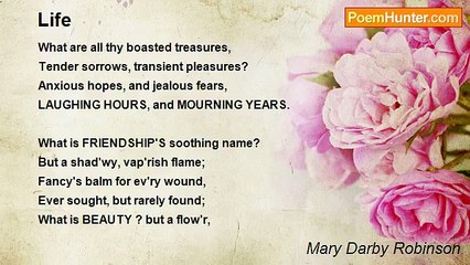 Mary Darby Robinson - Life