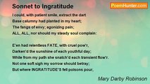 Mary Darby Robinson - Sonnet to Ingratitude