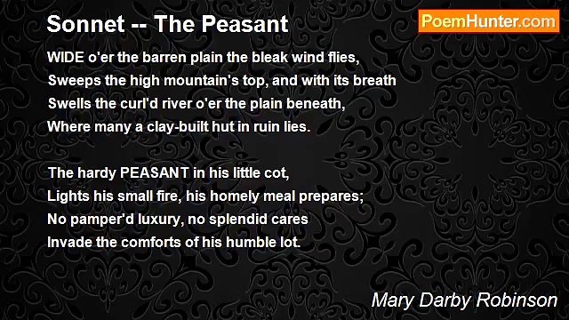Mary Darby Robinson - Sonnet The Peasant