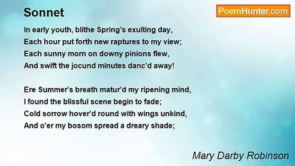 Mary Darby Robinson - Sonnet