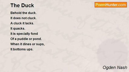 Ogden Nash - The Duck