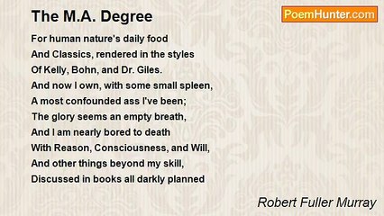 Robert Fuller Murray - The M.A. Degree