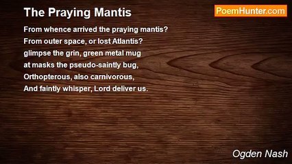 Ogden Nash - The Praying Mantis