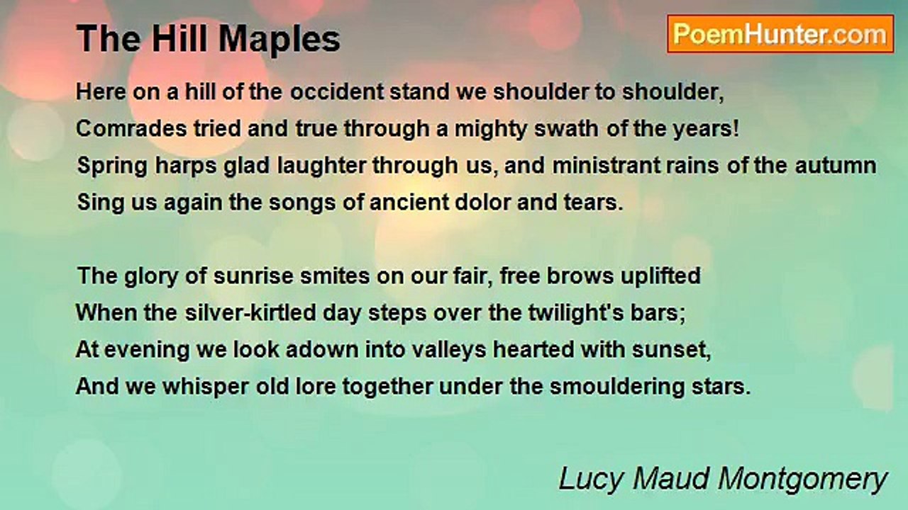 Lucy Maud Montgomery - The Hill Maples
