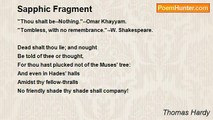 Thomas Hardy - Sapphic Fragment