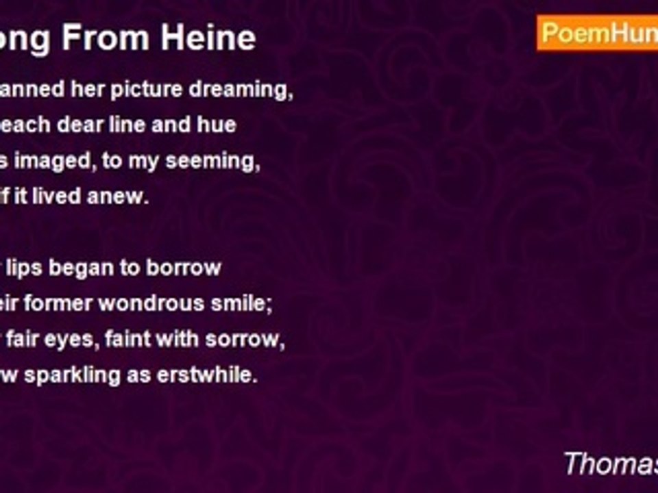 Thomas Hardy - Song From Heine