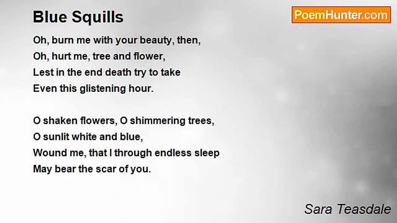 Sara Teasdale - Blue Squills
