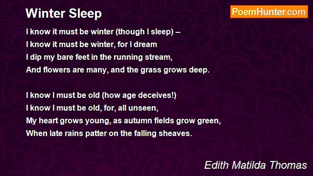 Edith Matilda Thomas - Winter Sleep