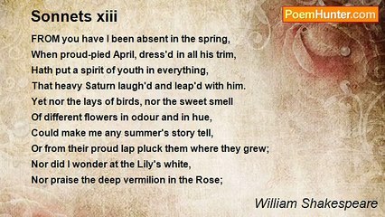 William Shakespeare - Sonnets xiii