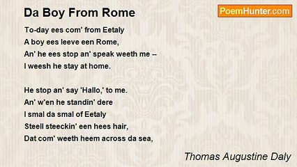 Thomas Augustine Daly - Da Boy From Rome