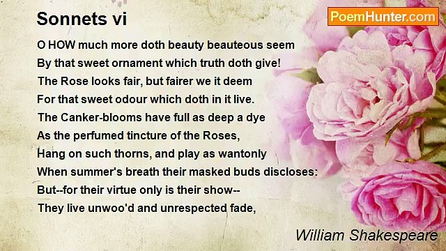 William Shakespeare - Sonnets vi