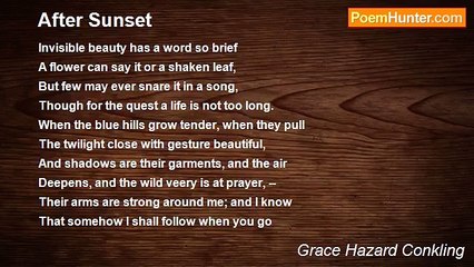 Grace Hazard Conkling - After Sunset