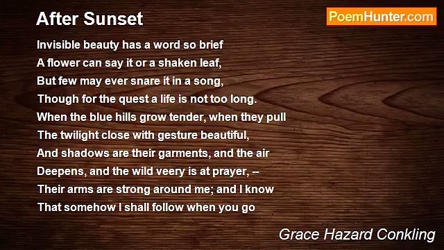 Grace Hazard Conkling - After Sunset