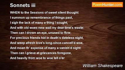 William Shakespeare - Sonnets iii