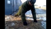 Russian soldier funny push-ups
