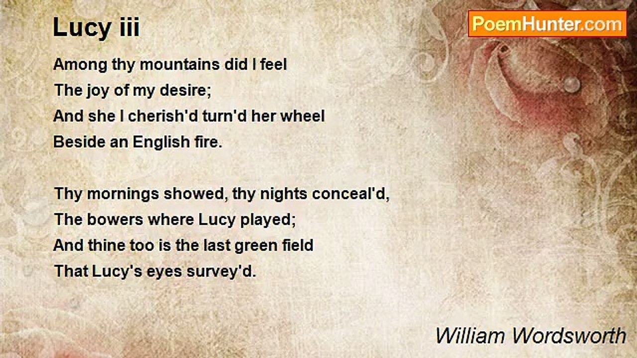 William Wordsworth - Lucy iii