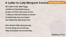 Matthew Prior - A Letter to Lady Margaret Cavendish Holles-Harley, when a Child